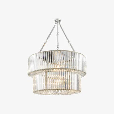 Olivia's Eichholtz infinity Double Chandelier in Nickel Finish