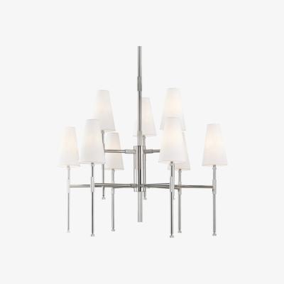 Olivia's Hudson Valley Lighting Bowery 9 Light Chandelier in Polished Nickel