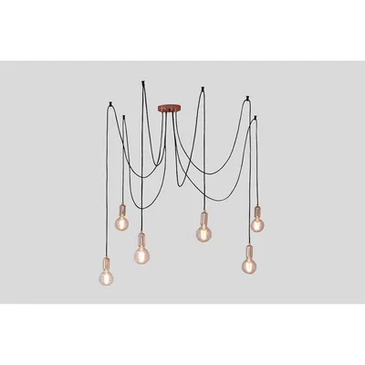 Perch and Parrow Deo 6 Light Mulit-Pendant in Copper