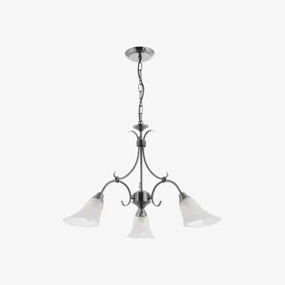 Perch and Parrow Adina Antique Silver 3 Light Chandelier