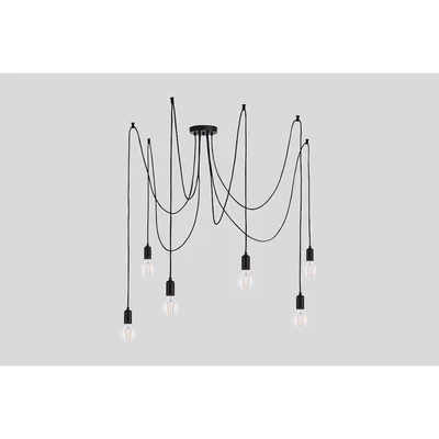 Perch and Parrow Deo 6 Light Mulit-Pendant in Matte Black
