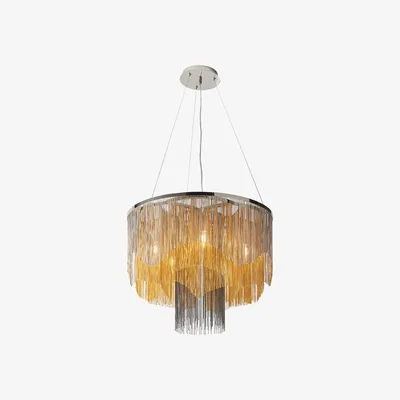 Perch and Parrow Willow Cascading Chain Pendant in Multi-Tone Metal