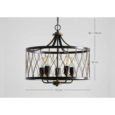Perch and Parrow Clark Chandelier in Antique Gold