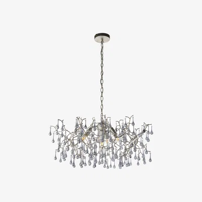 Perch and Parrow Ena Hanging Chandelier in Silver