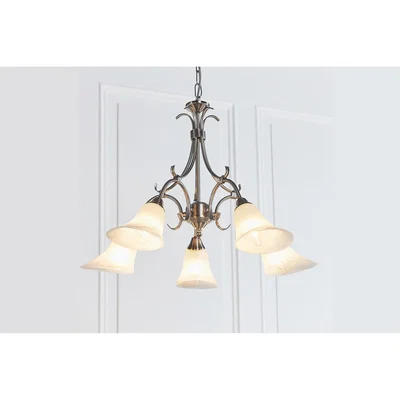 Perch and Parrow Adina Antique Silver 5 Light Chandelier