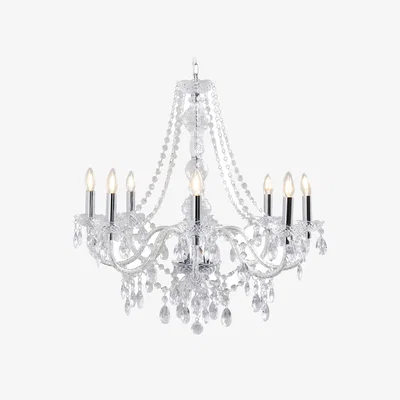 Pagazzi Vivienne 8 Light Chrome & Clear Chandelier Ceiling Pendant