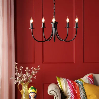 Pagazzi Becca 5 Light Matte Black Chandelier