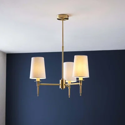 Pagazzi Obasi 3-Light Satin Brass Shaded Chandelier