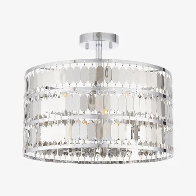 Pagazzi Eldora 3 Light Semi Flush Silver Ceiling Light