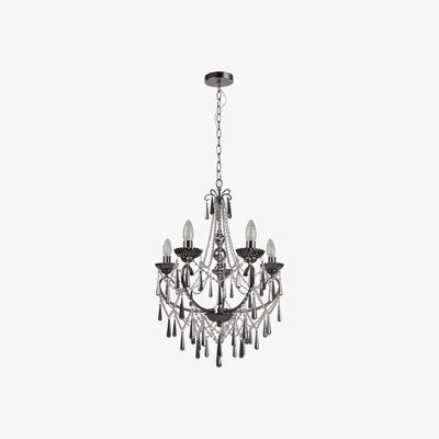 Pagazzi Volta 5 Light Chandelier Smoked Glass