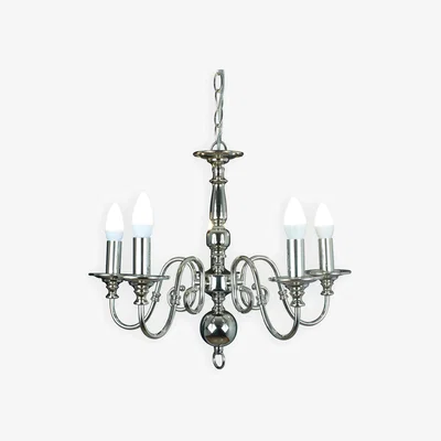 Pagazzi Pearson 5 Light Polished Nickel Chandelier
