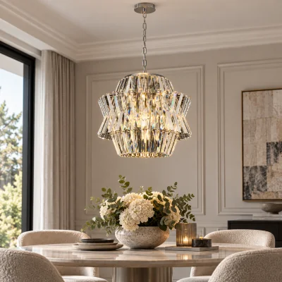 Pagazzi Crown Chrome 12 Light Crystal Chandelier