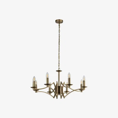 Pagazzi Ascot 8 Light Antique Brass Chandelier