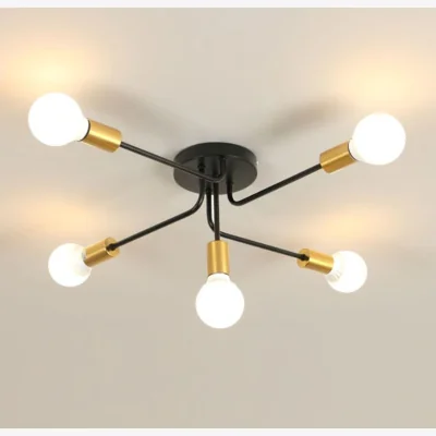 The Range Chandelier Black and Gold 5Lights - Black