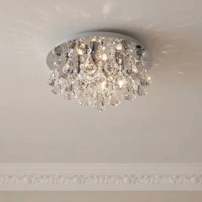 The Range Pyramid drop 4 light flush fitting   - Silver