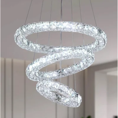 The Range Pendant Chandelier 3 Rings Silver - Silver
