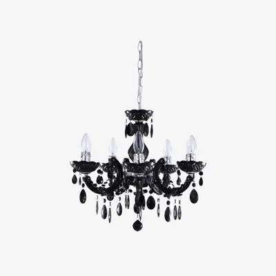 The Range Marie Therese 5 Light Chandelier - Black