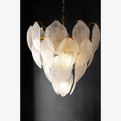 Rockett St George Frosted Leaves Chandelier