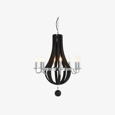 The Range Kensington Townhouse Black 8 Bulb Curved Chandelier - Black