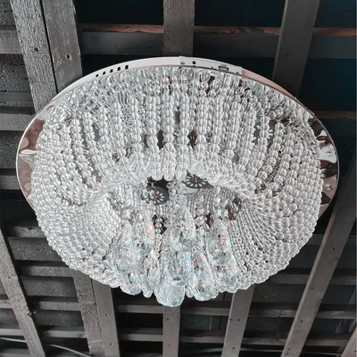 The Range Crystal LED Flush Ceiling Light Chandelier  - chrome silver / 21kg