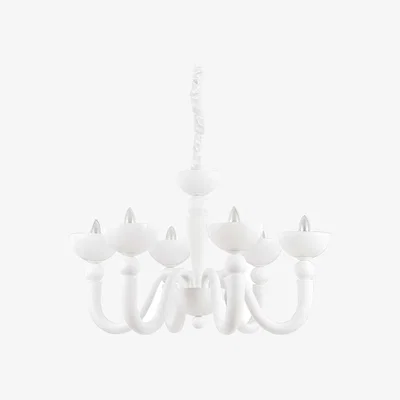 The Range Bon Bon  6 Light Multi Arm Chandelier White Finish, E14 - White