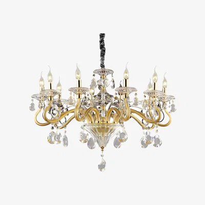 The Range Negresco  10 Light Chandelier Gold Finish, E14 - Gold
