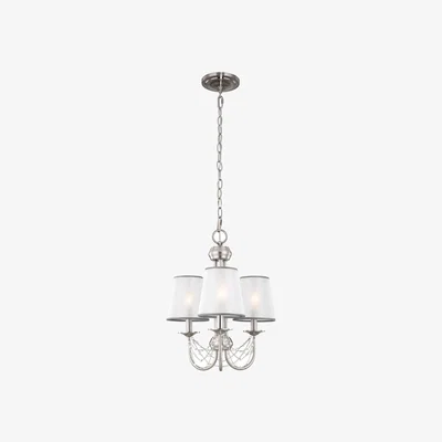 The Range Aveline Multi Arm Chandelier 3 Light Brushed Steel Finish, E14 - Brushed Steel