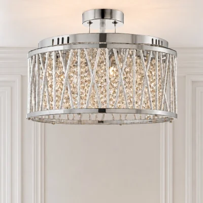 The Range Kriss Kross 5 Light Pendant to Semi-Flush - Silver