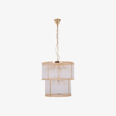 The Range Salasco 2 Tier Gold Finish Glass Chandelier