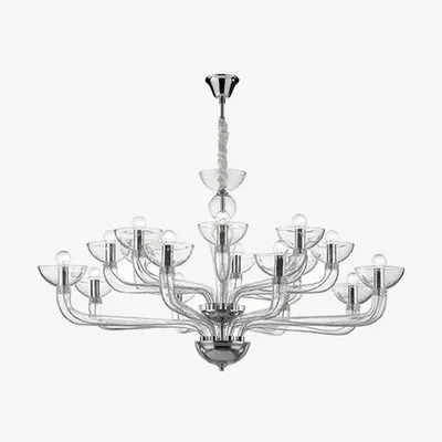 The Range Casanova  16 Light Multi Arm Chandelier Clear Glass, E14 - Clear