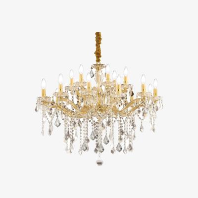 The Range Florian  18 Light Crystal Chandelier Gold Finish, E14 - Gold