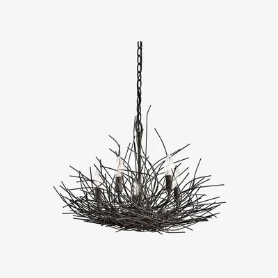 The Range Organique 5 Light Pendant Chandelier Light Old Bronze, E14 - Old Bronze