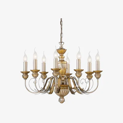 The Range Dora  8 Light Chandelier Antique Brass Finish, E14 - Antique Brass