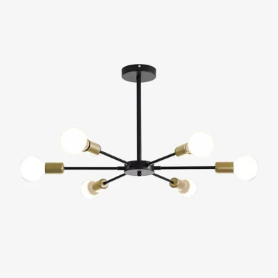 The Range Chandelier Black and Gold 6 Lights - Black and gold