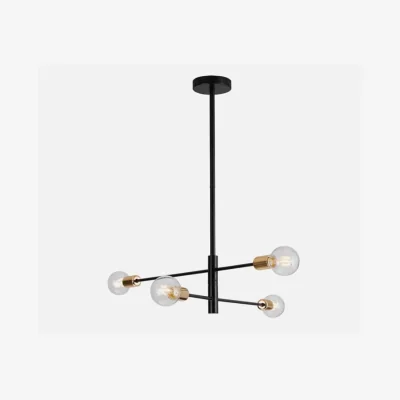 The Range Chandelier 4 Lights Black and Gold - Black and gold