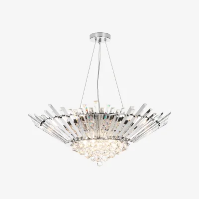 The Range Nimbus 9 Light Chandelier Crystal Chrome