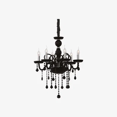 The Range Giudecca  6 Light Chandelier Black Finish, E14 - Black