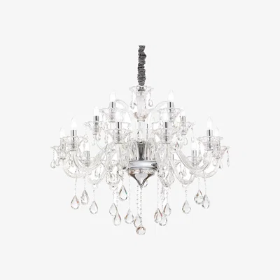 The Range Colossal  15 Light Chandelier Clear Glass, E14 - Clear