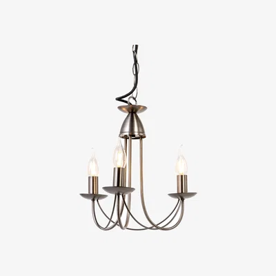 The Range Sally Traditional 3 Light Chandelier - Pewter