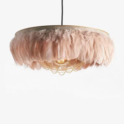 Rockett St George Coldharbour Lights Juliette Feather Light Shade in Blush Pink - SECONDS