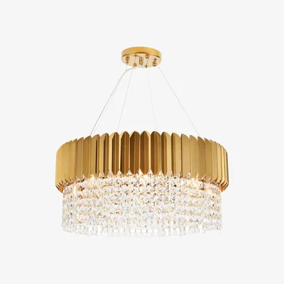 The Range Visconte Pagani 8 Light Single Tier Prism Chandelier - Brass