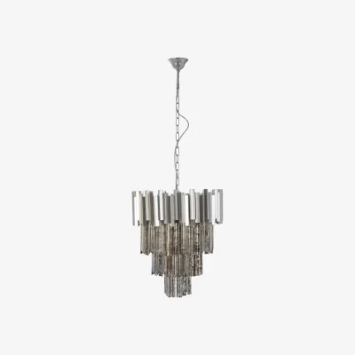 The Range Lustra Large Nickel Painted Chandelier. - Silver