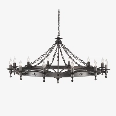 The Range Elstead Lighting Warwick Chandelier Black - Black
