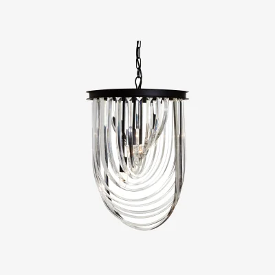 The Range Kensington Townhouse Long Glass Swirl Chandelier - Black