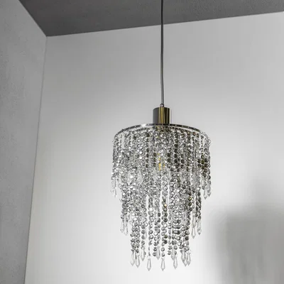 The Range CGC LIZA Three Tier Large Chandelier Crystal and Chrome Ceiling Light Shade - Chrome