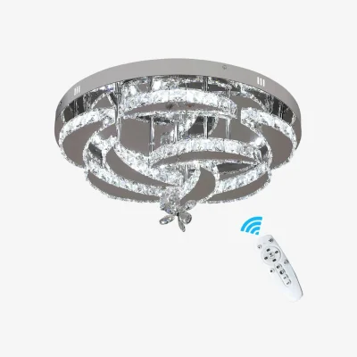 The Range Chandelier Silver Round Dimmable - Silver