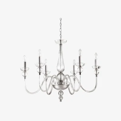 The Range Doge  6 Light Chandelier Clear Glass, E14 - Clear