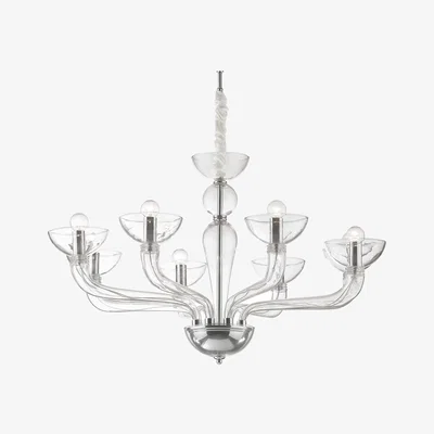 The Range Casanova  8 Light Multi Arm Chandelier Clear Glass, E14 - Clear