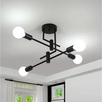 The Range Chandelier Black 4 Lights - Black