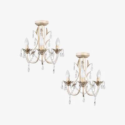 The Range Pair of White Ceiling Light Chandelier - White